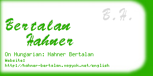 bertalan hahner business card